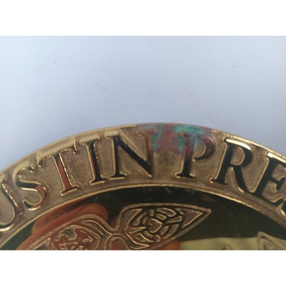 Polished Brass Collectible Trivet Plaque Wall Art Austin Presbyterian  6 in - Picture 9 of 9
